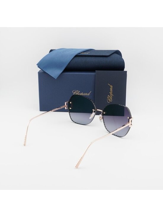 Chopard SCHG31M 08FC Sunglasses Gold Butterfly Frame, Smoke Lenses main image 7